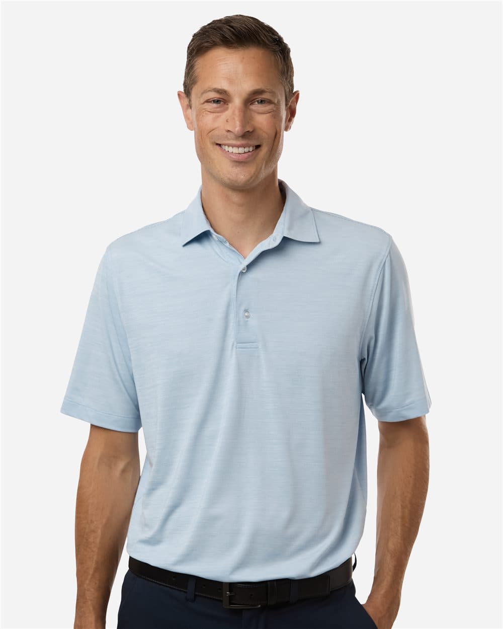 Paragon Men's Bohemian Striped Heather Performance Polo - Image 1