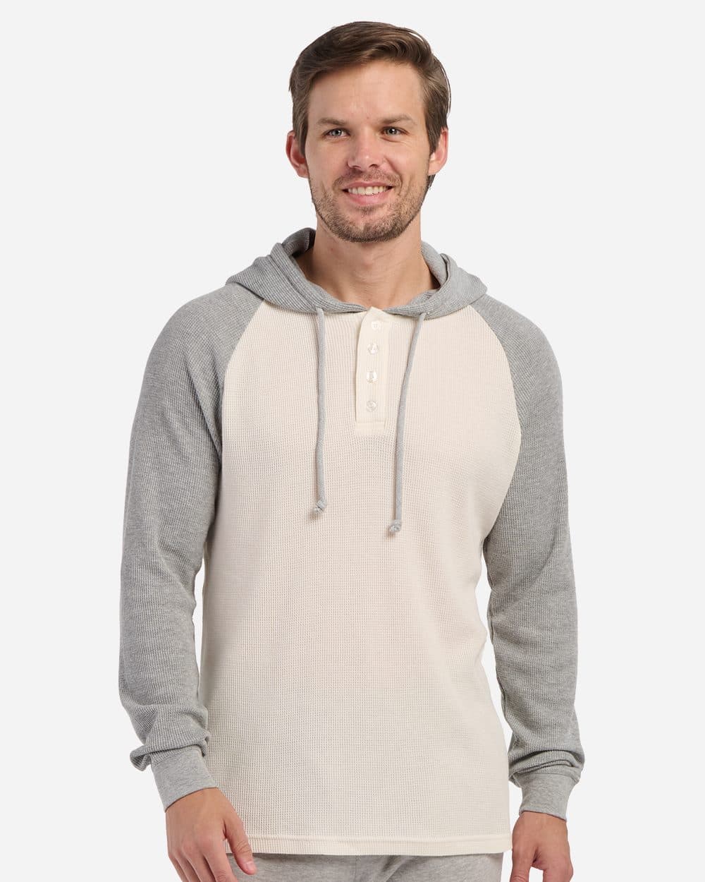Boxercraft Unisex Waffle Knit Pullover Hooded Long Sleeve T-Shirt - Image 1