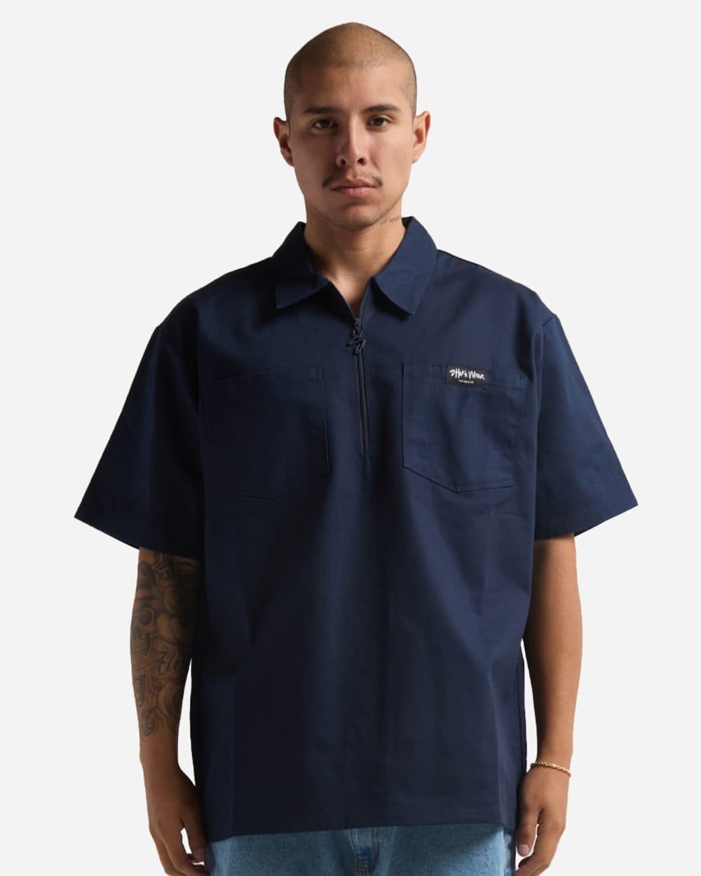 Shaka Wear Unisex Quarter-Zip Short Sleeve Work Shirt - Image 1
