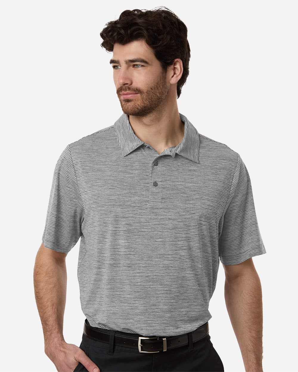 Team 365 Men's Relay Heathered Stripe Polo - Image 1