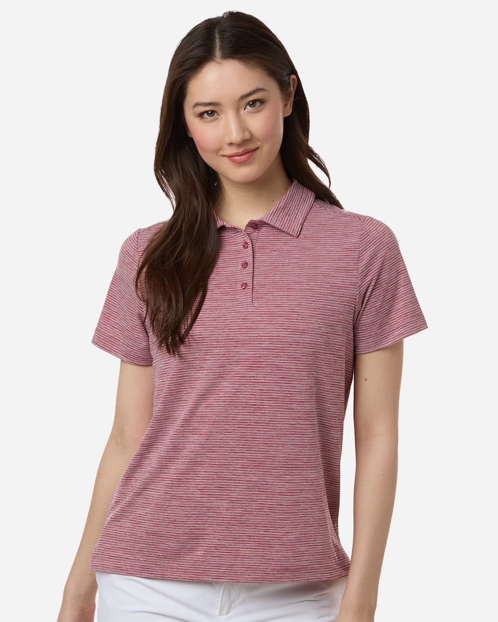 Team 365 Women's Relay Heathered Stripe Polo - Image 1