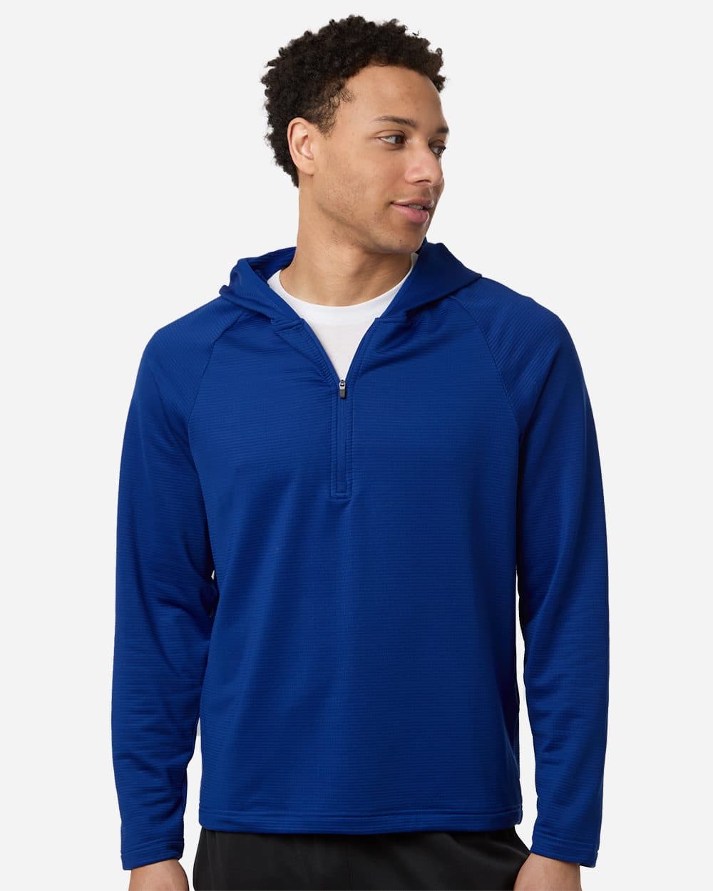 Team 365 Men's Qualify Quarter-Zip Hooded Pullover - Image 1