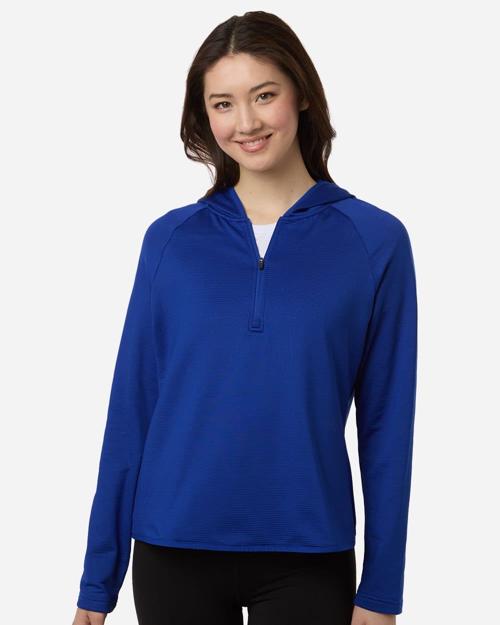 Team 365 Women's Qualify Quarter-Zip Hooded Pullover - Image 1