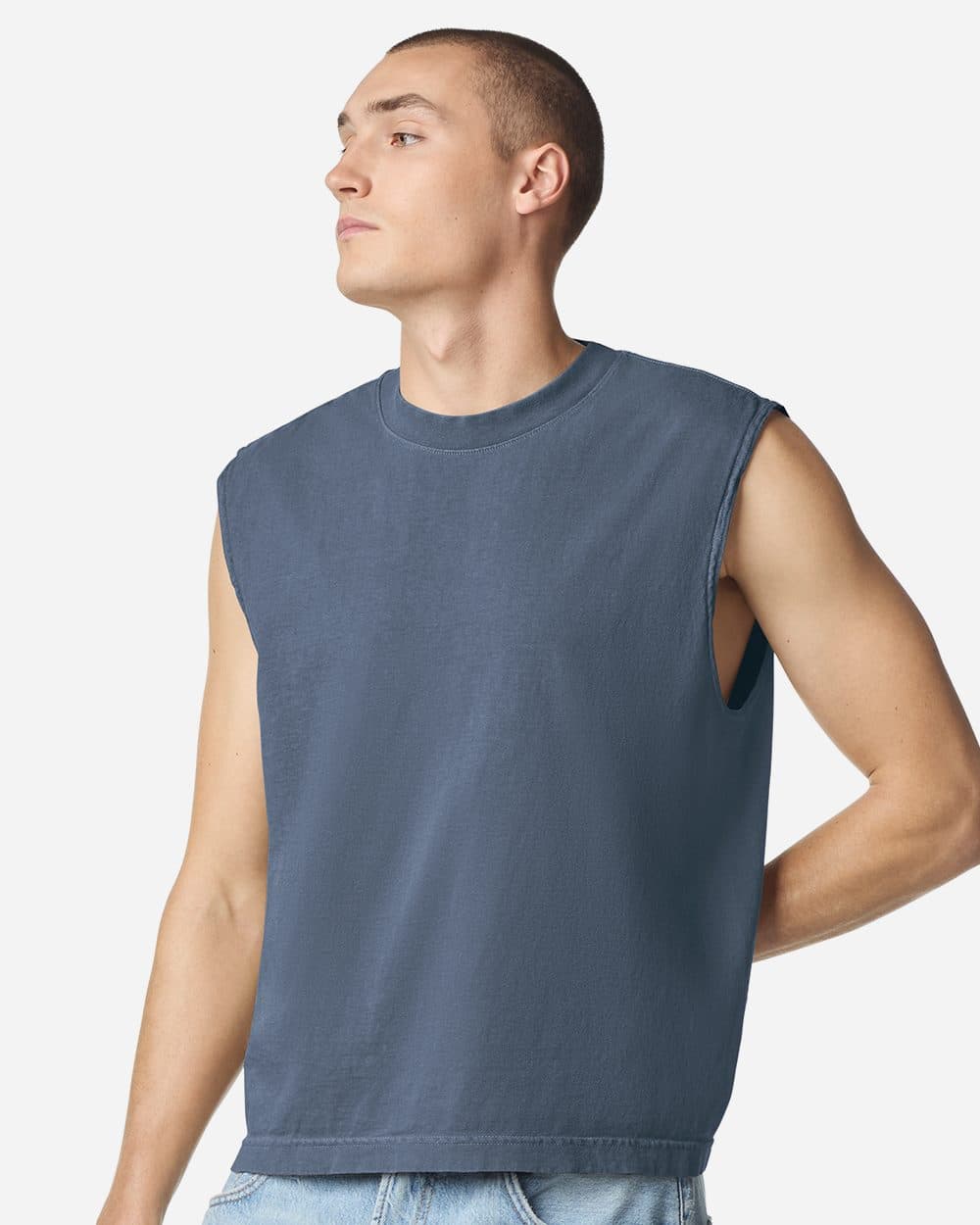 American Apparel Unisex Heavyweight Cotton Garment-Dyed Boxy Muscle Tee - Image 1