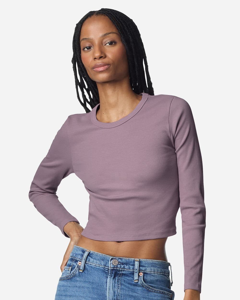 American Apparel Women's Baby Rib Long Sleeve Fitted Tee - Image 1