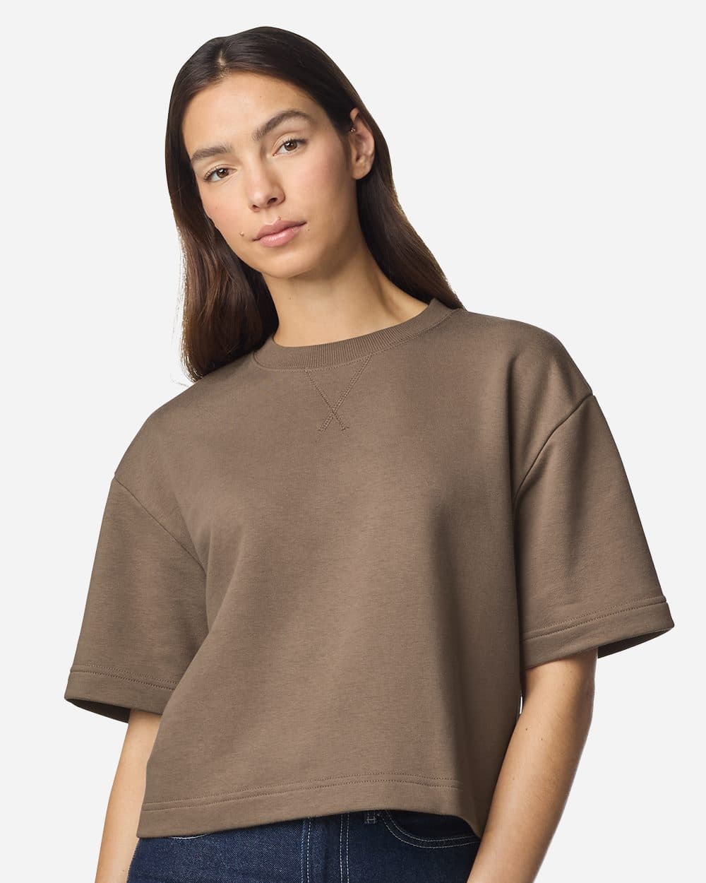American Apparel Women's French Terry Mid-Length Boxy Tee - Image 1
