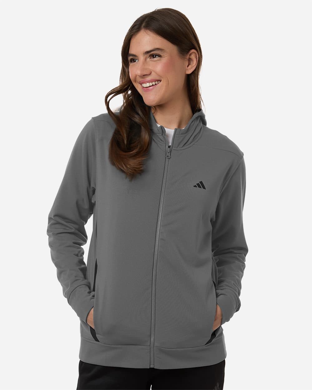 Adidas Women's Game & Go Fleece Full-Zip Hooded Sweatshirt - Image 1