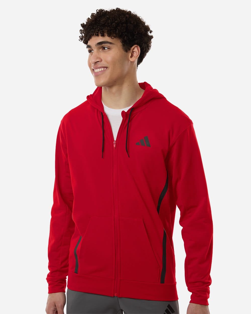 Adidas Men's Game & Go Fleece Full-Zip Hooded Sweatshirt - Image 1