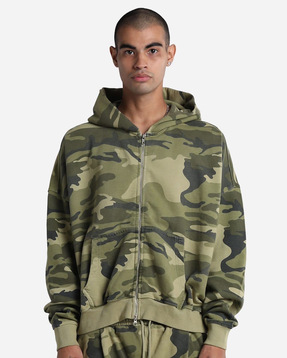 Shaka Wear Unisex Garment-Dyed Cropped Full-Zip Hoodie Sweatshirt - Image 1