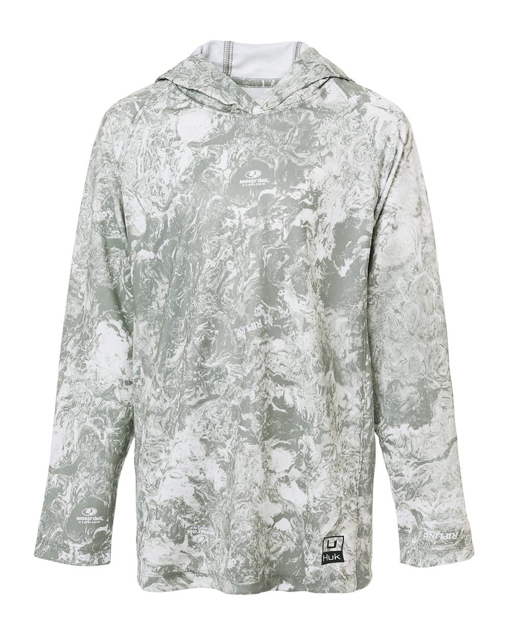 HUK Youth Pursuit Mossy Oak Printed Hooded Long Sleeve T-Shirt - Image 1