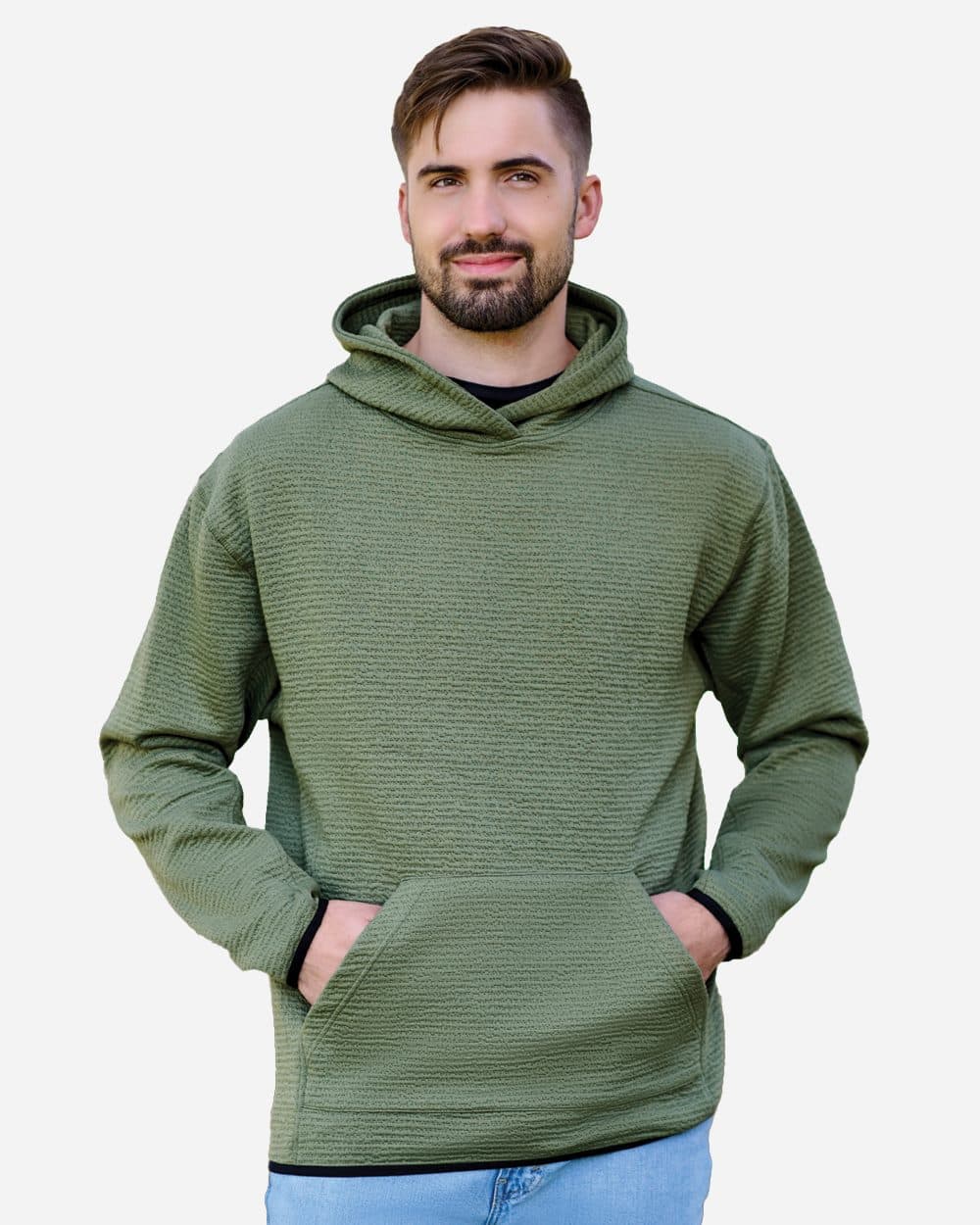J. America Unisex Pebble Fleece Hooded Pullover - Image 1
