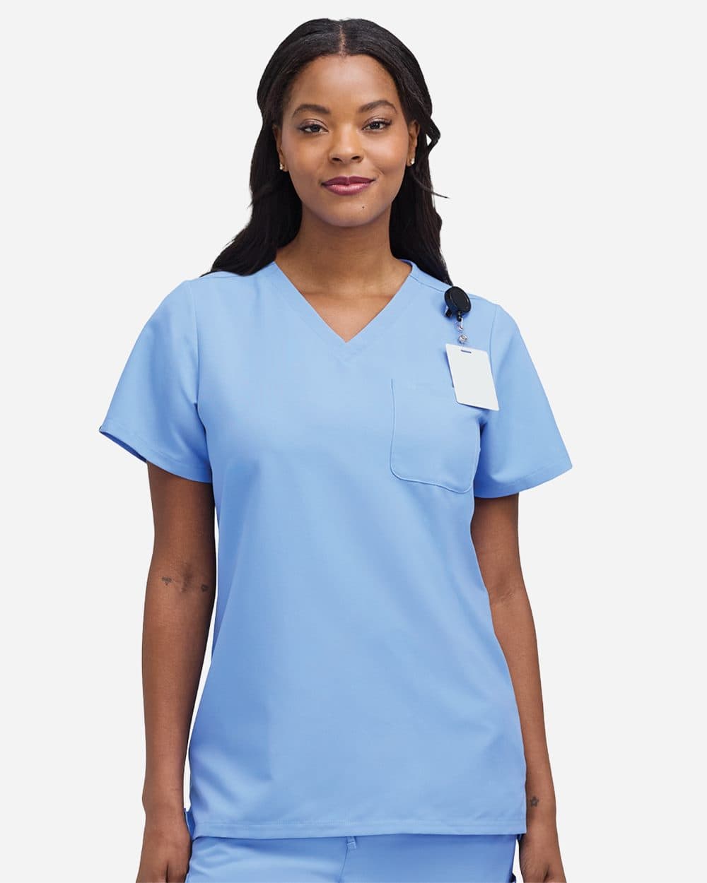 Hanes Women's V-Neck 1 Pocket Scrub Top - Image 1