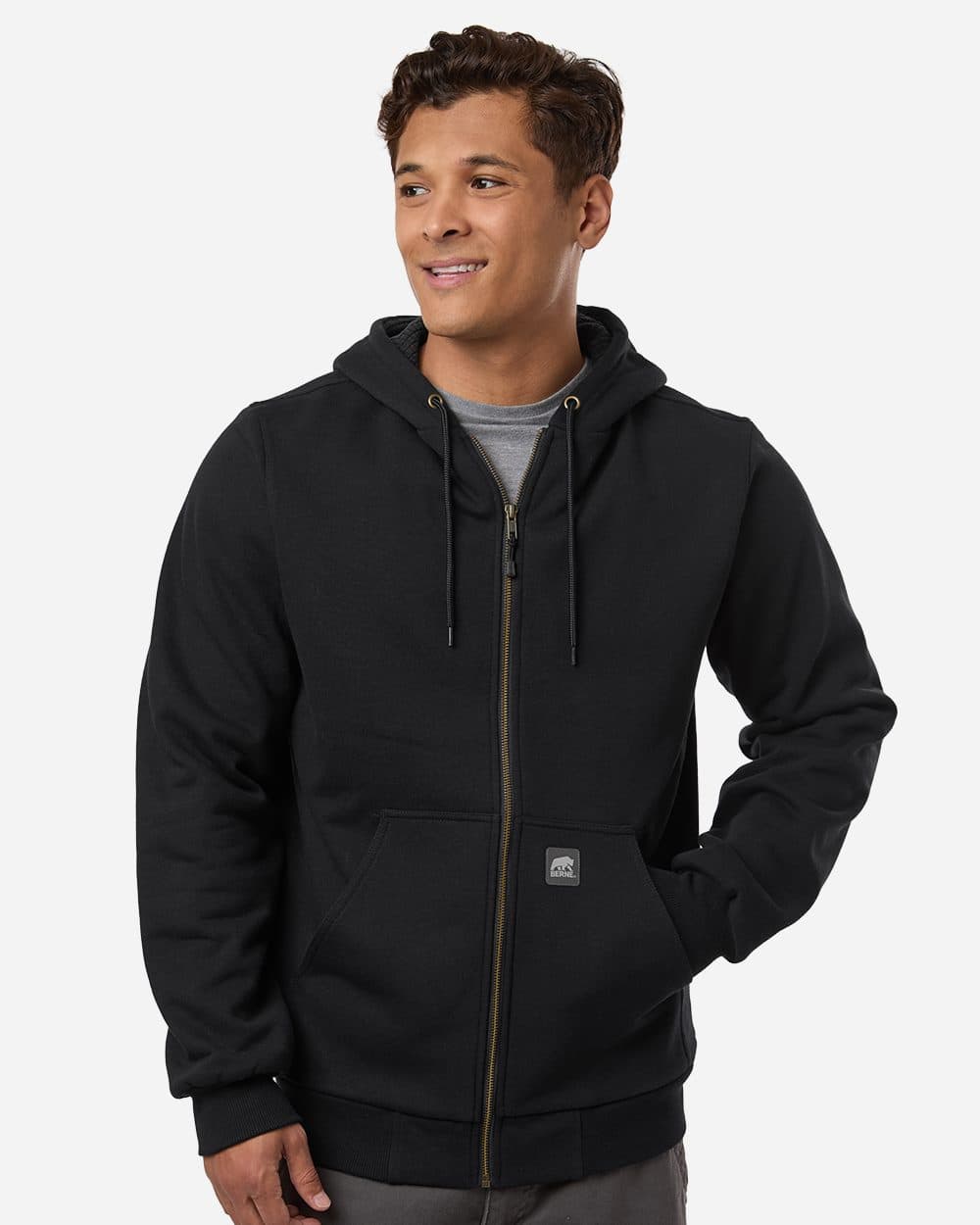 Berne Apparel Men's Heritage Grid Fleece-Lined Full-Zip Hooded Sweatshirt - Image 1