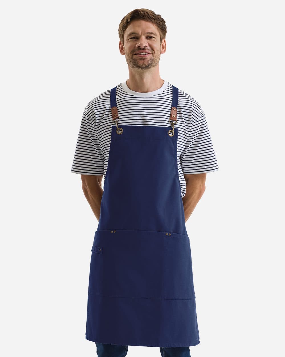Artisan Collection by Reprime Unisex Clip & Clasp Cross-Back Bib Apron - Image 1