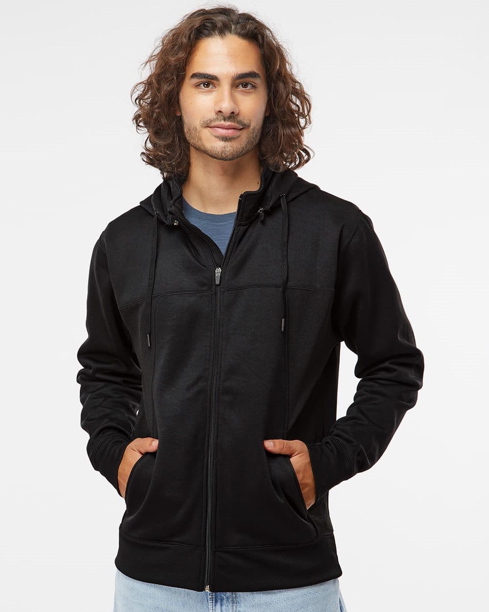 Independent Trading Co. Unisex Poly-Tech Full-Zip Hooded Sweatshirt - Image 1