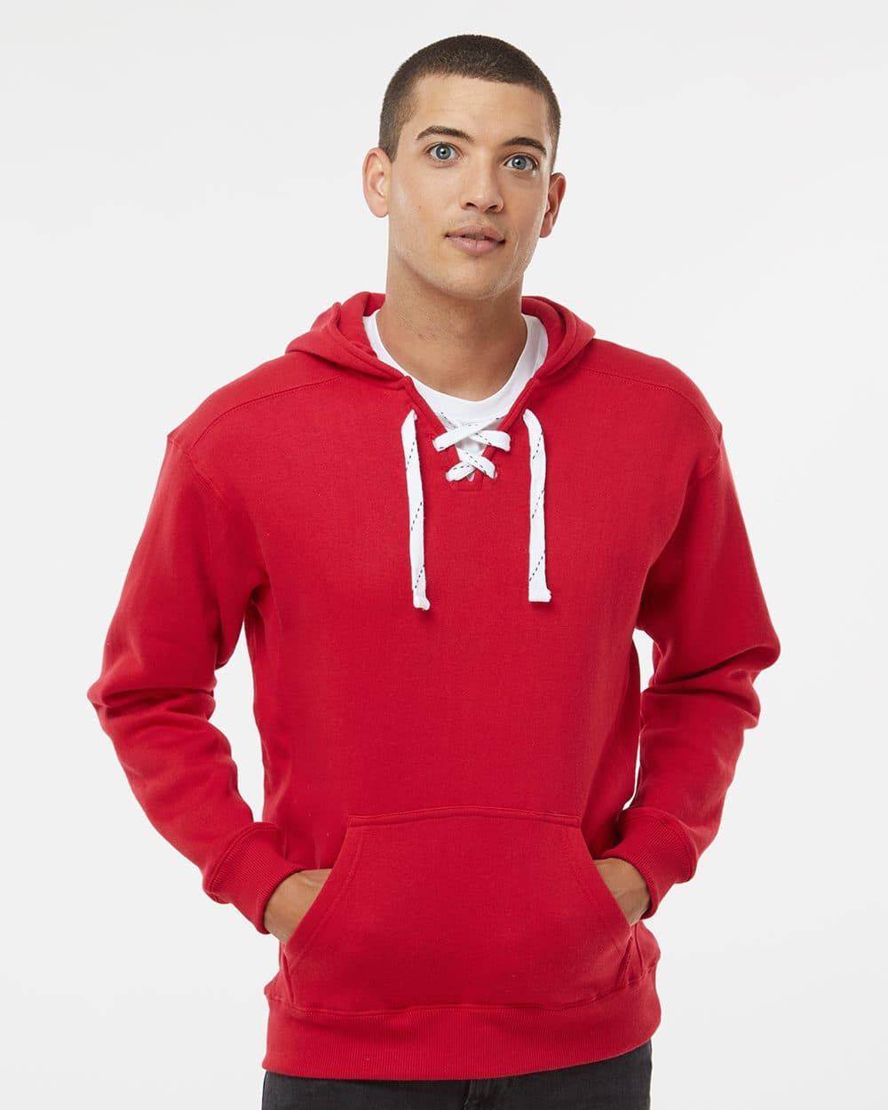 J. America Men's Sport Lace Hooded Sweatshirt - Image 1