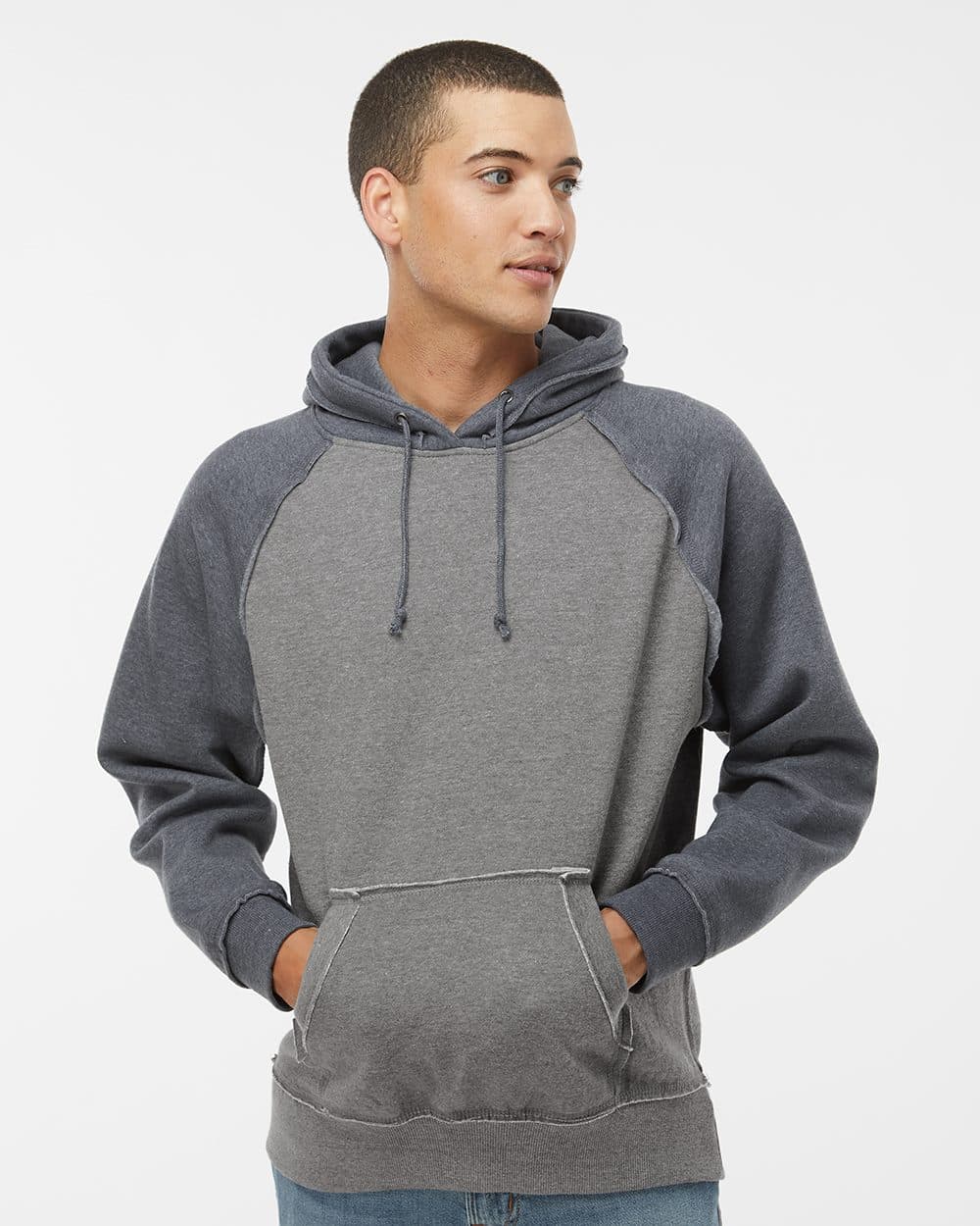 J. America Men's Vintage Heather Hooded Sweatshirt - Image 1