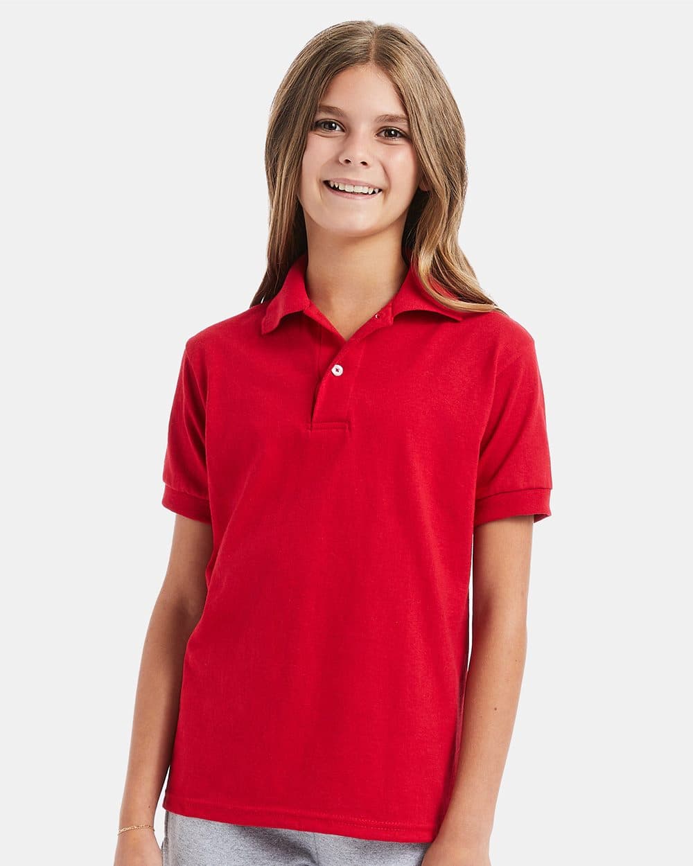 Hanes Youth EcoSmart® Jersey Polo - Image 1
