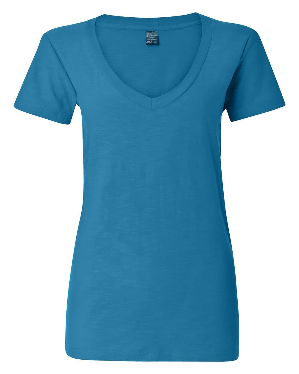 J. America Women's V-Neck Slub T-Shirt - Image 1