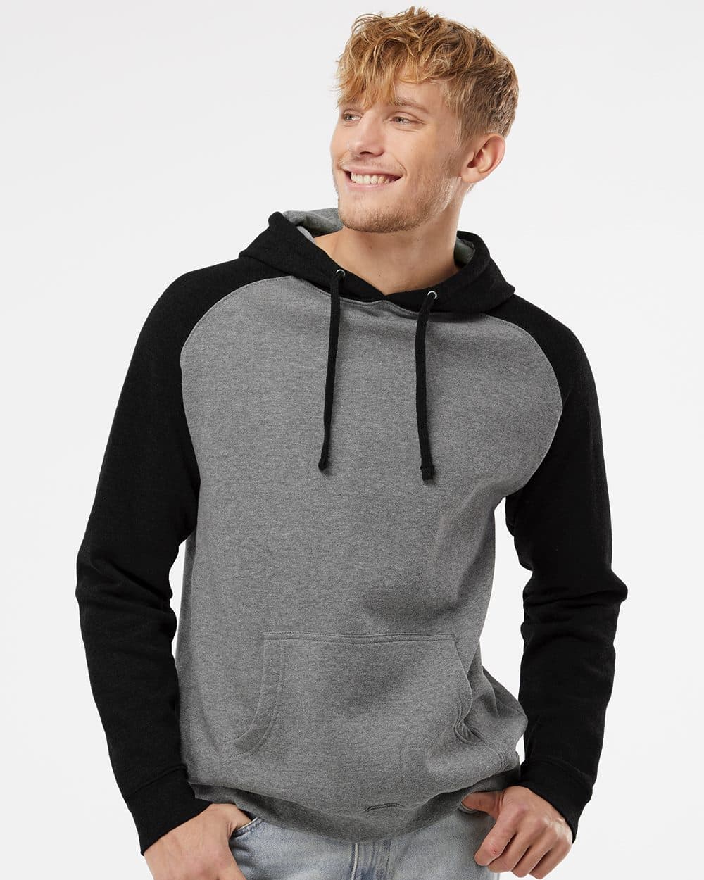 Independent Trading Co. Unisex Raglan Hooded Sweatshirt - Image 1