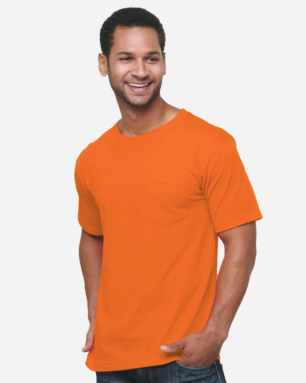 Bayside Unisex USA-Made Midweight Pocket T-Shirt - Image 1