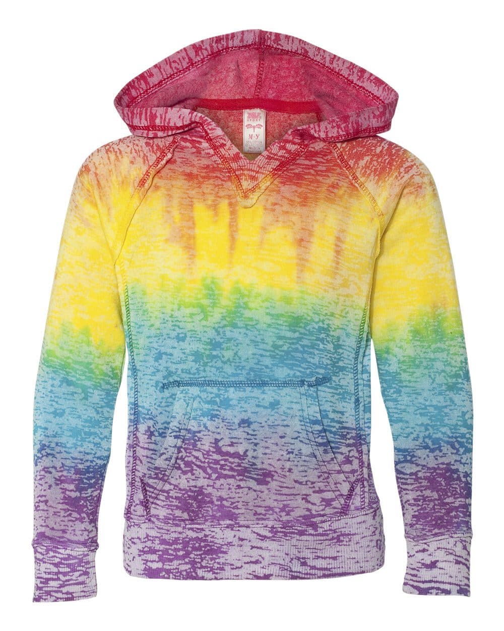 MV Sport Girls’ Courtney Burnout V-Notch Hooded Sweatshirt - Image 1