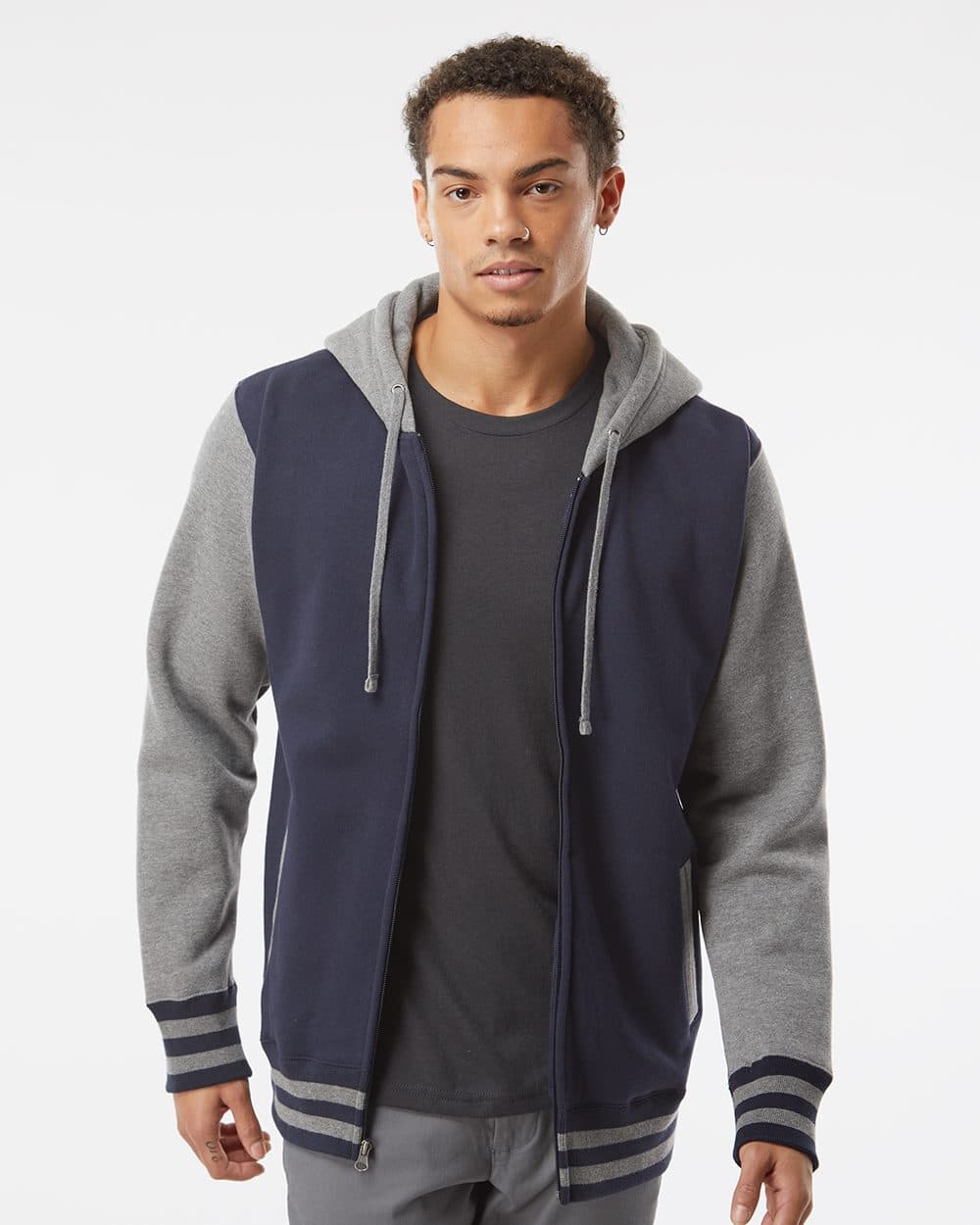 Independent Trading Co. Unisex Heavyweight Varsity Full-Zip Hooded Sweatshirt - Image 1