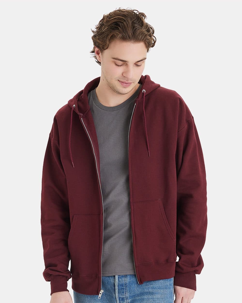 Hanes Unisex Ultimate Cotton® Full-Zip Hooded Sweatshirt - Image 1