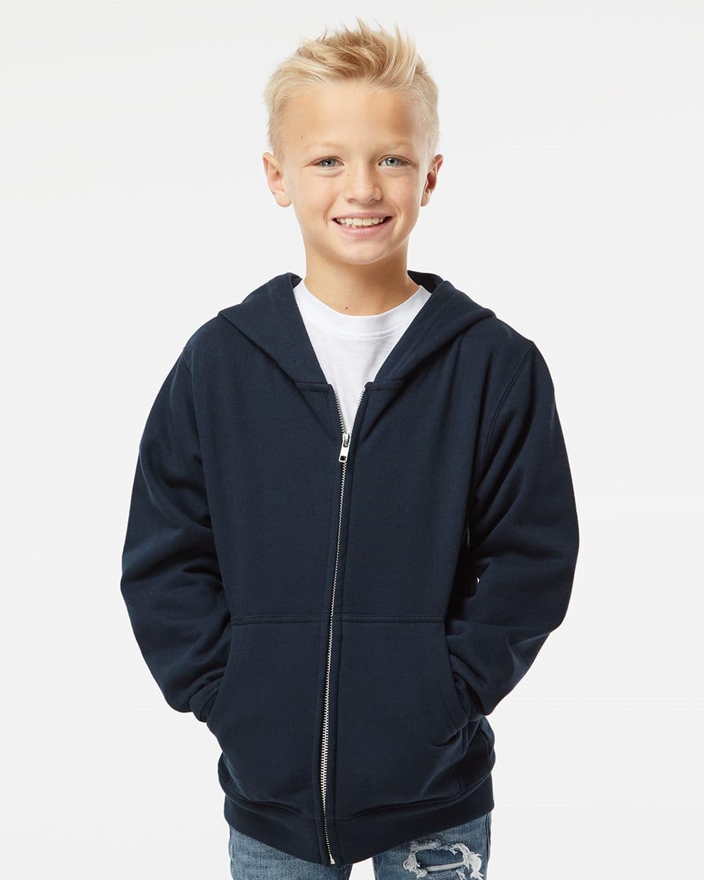 Independent Trading Co. Youth Midweight Full-Zip Hooded Sweatshirt - Image 1