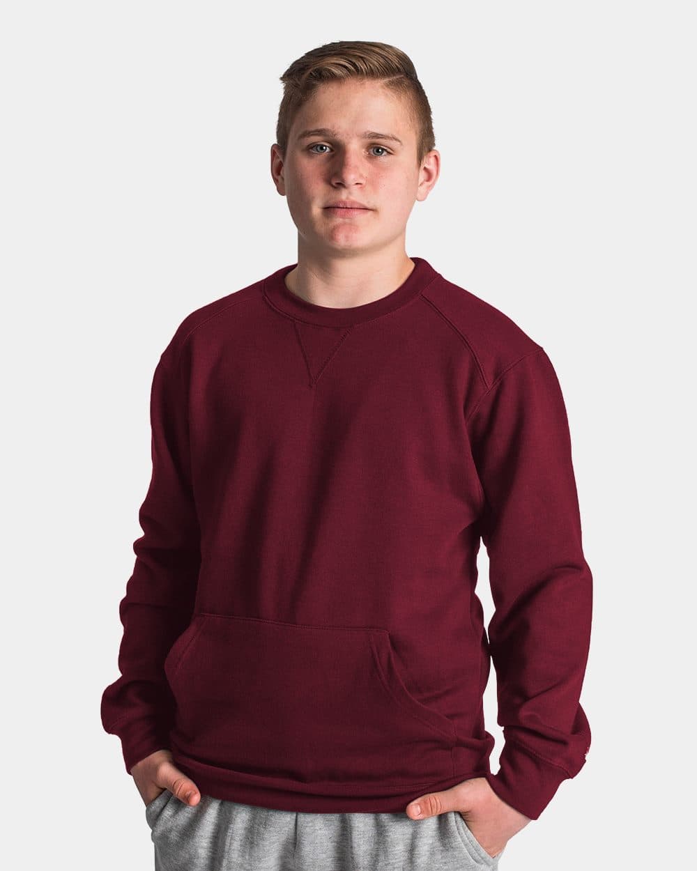 Badger Unisex Pocket Crewneck Sweatshirt - Image 1