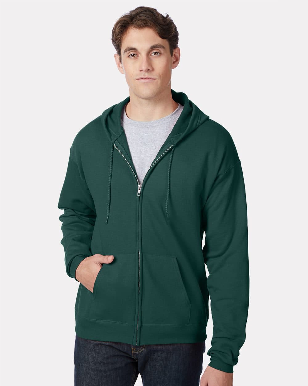 Hanes Unisex EcoSmart® Full-Zip Hooded Sweatshirt - Image 1