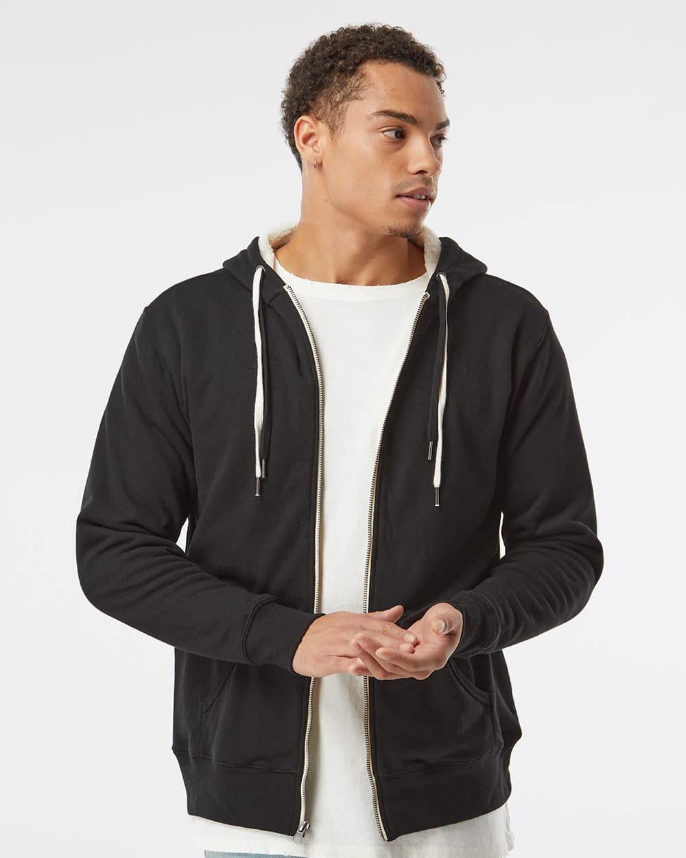 Independent Trading Co. Unisex Sherpa-Lined Hooded Sweatshirt - Image 1