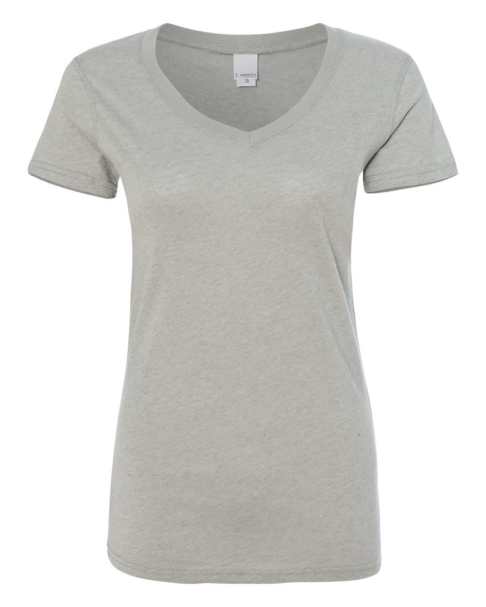 J. America Women’s Glitter V-Neck T-Shirt - Image 1