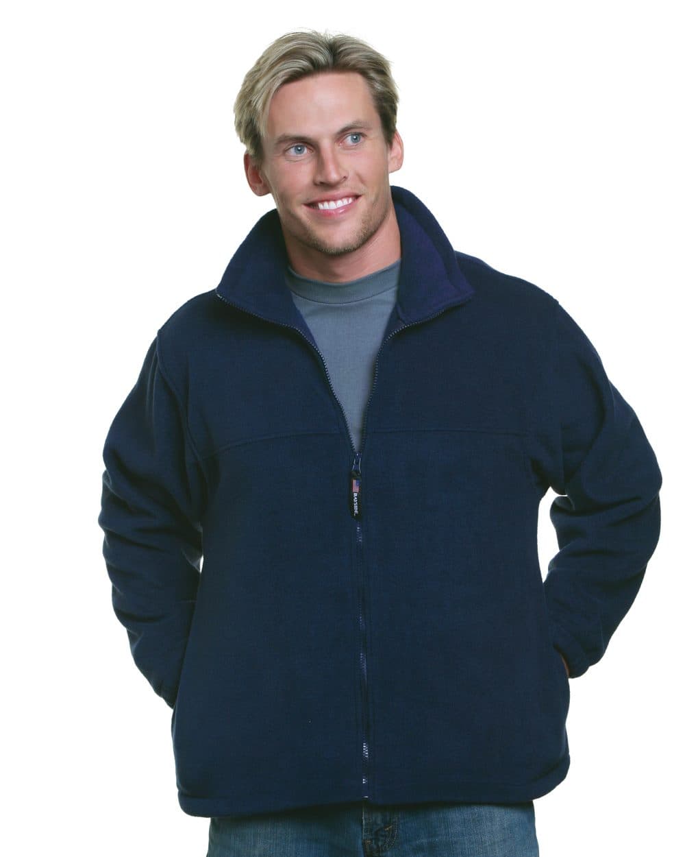 Bayside Men's USA-Made Full-Zip Fleece Jacket - Image 1