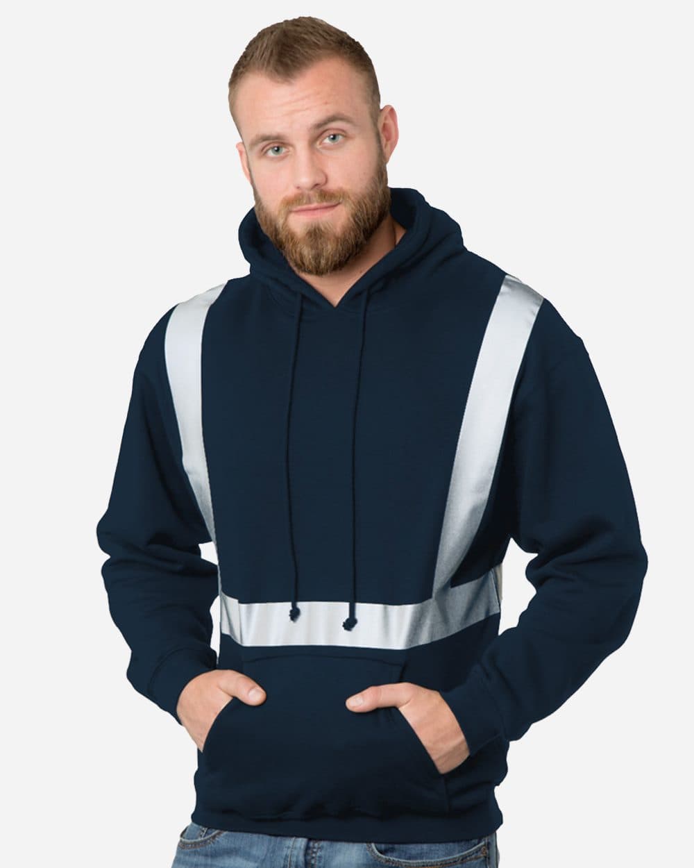 Bayside Unisex USA-Made Hi-Visibility Hooded Sweatshirt - Image 1