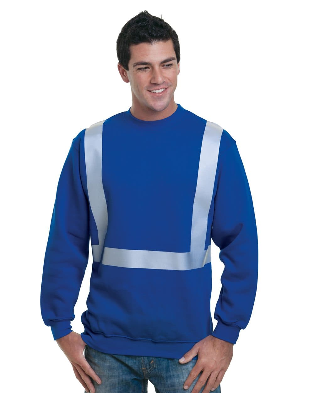 Bayside Men's USA-Made Hi-Visibility Crewneck Sweatshirt - Image 1
