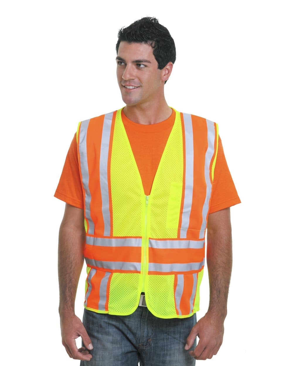 Bayside Unisex USA-Made ANSI Safety Mesh Vest - Image 1