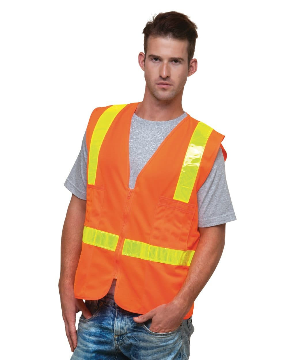 Bayside Unisex USA-Made ANSI Solid Surveyor's Vest Class 2 - Image 1
