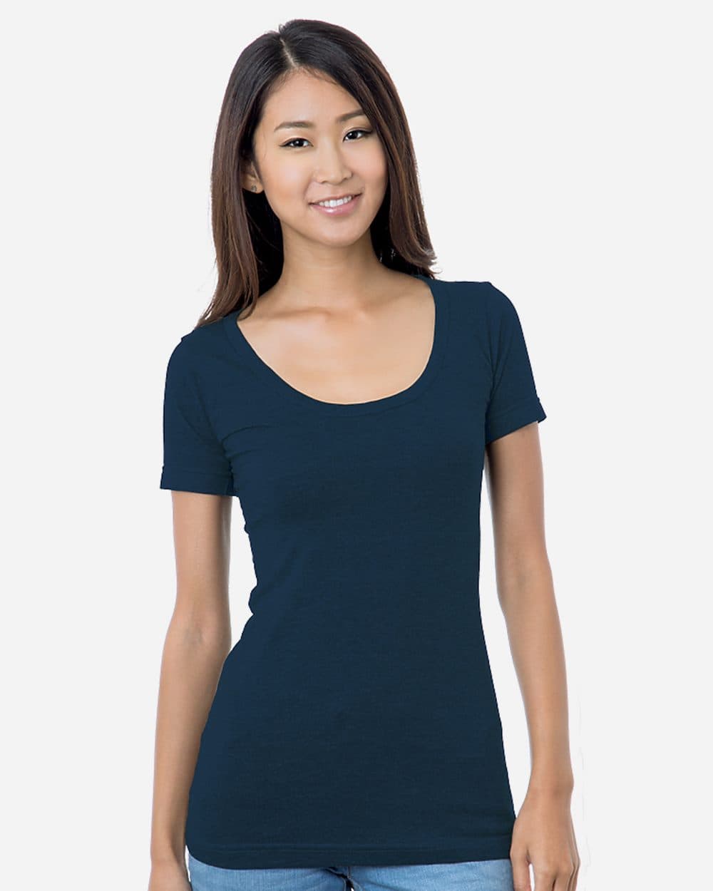 Bayside Women's USA-Made Scoop Neck T-Shirt (3405) - Image 1