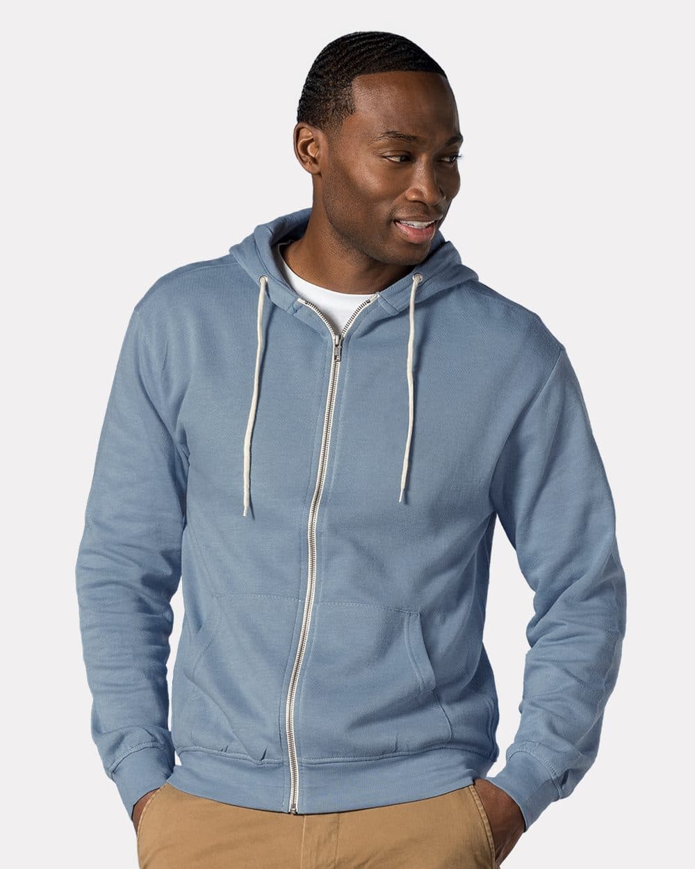 MV Sport Unisex Retro Heather Full-Zip Hooded Sweatshirt - Image 1
