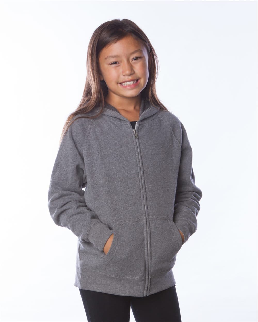 Independent Trading Co. Youth Lightweight Special Blend Raglan Zip Hood - Image 1