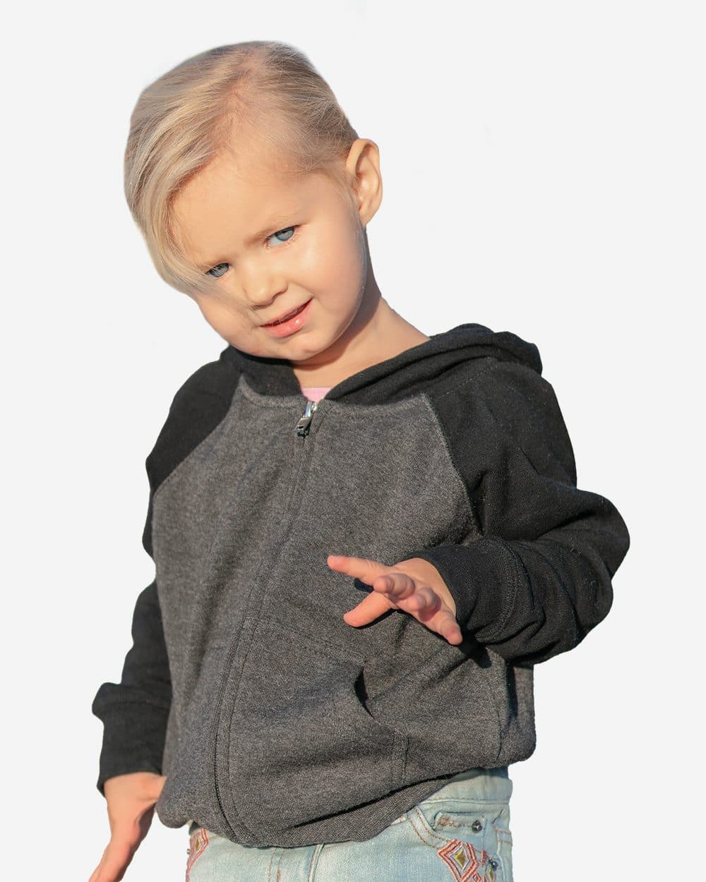 Independent Trading Co. Toddler Lightweight Special Blend Raglan Zip Hood - Image 1