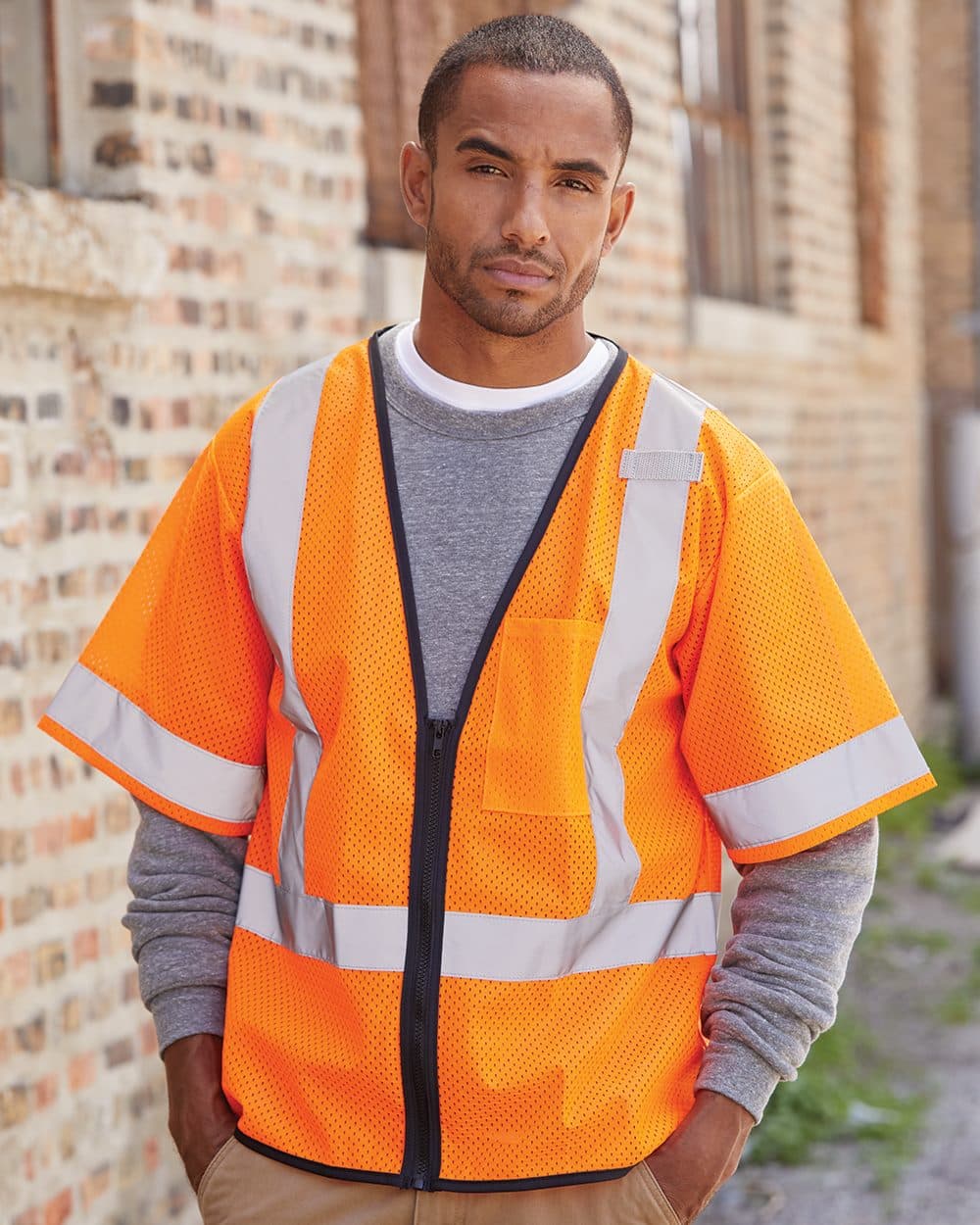 Kishigo Unisex Economy Single Pocket Zipper Vest - Image 1