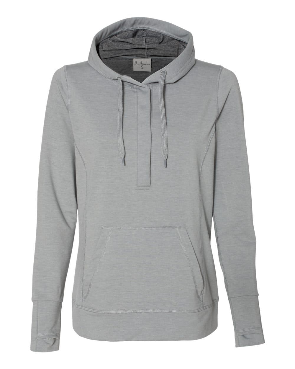 J. America Women’s Omega Stretch Snap-Placket Hooded Sweatshirt - Image 1