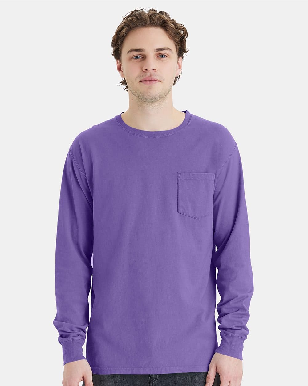 ComfortWash by Hanes Unisex Garment-Dyed Long Sleeve T-Shirt With a Pocket - Image 1