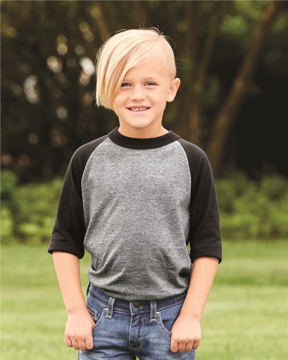 Augusta Sportswear Youth Three-Quarter Sleeve Baseball Jersey - Image 1