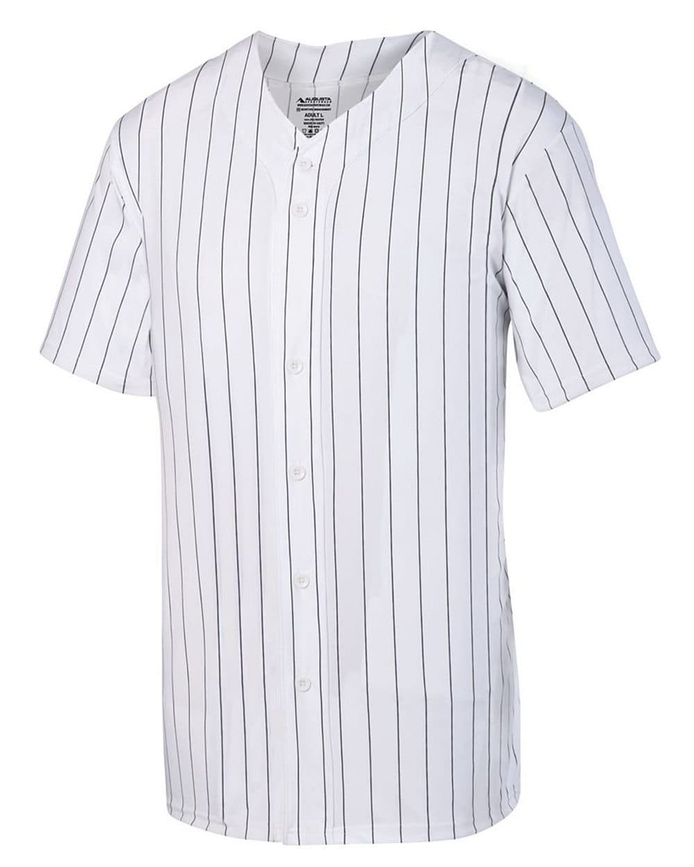 Augusta Sportswear Unisex Pinstripe Full Button Baseball Jersey - Image 1