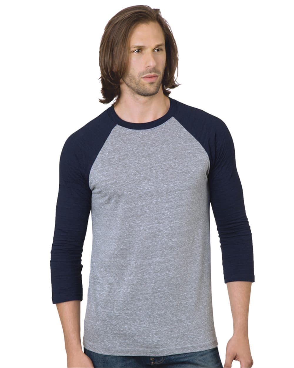 Bayside Unisex Triblend Three-Quarter Sleeve Raglan T-Shirt - Image 1