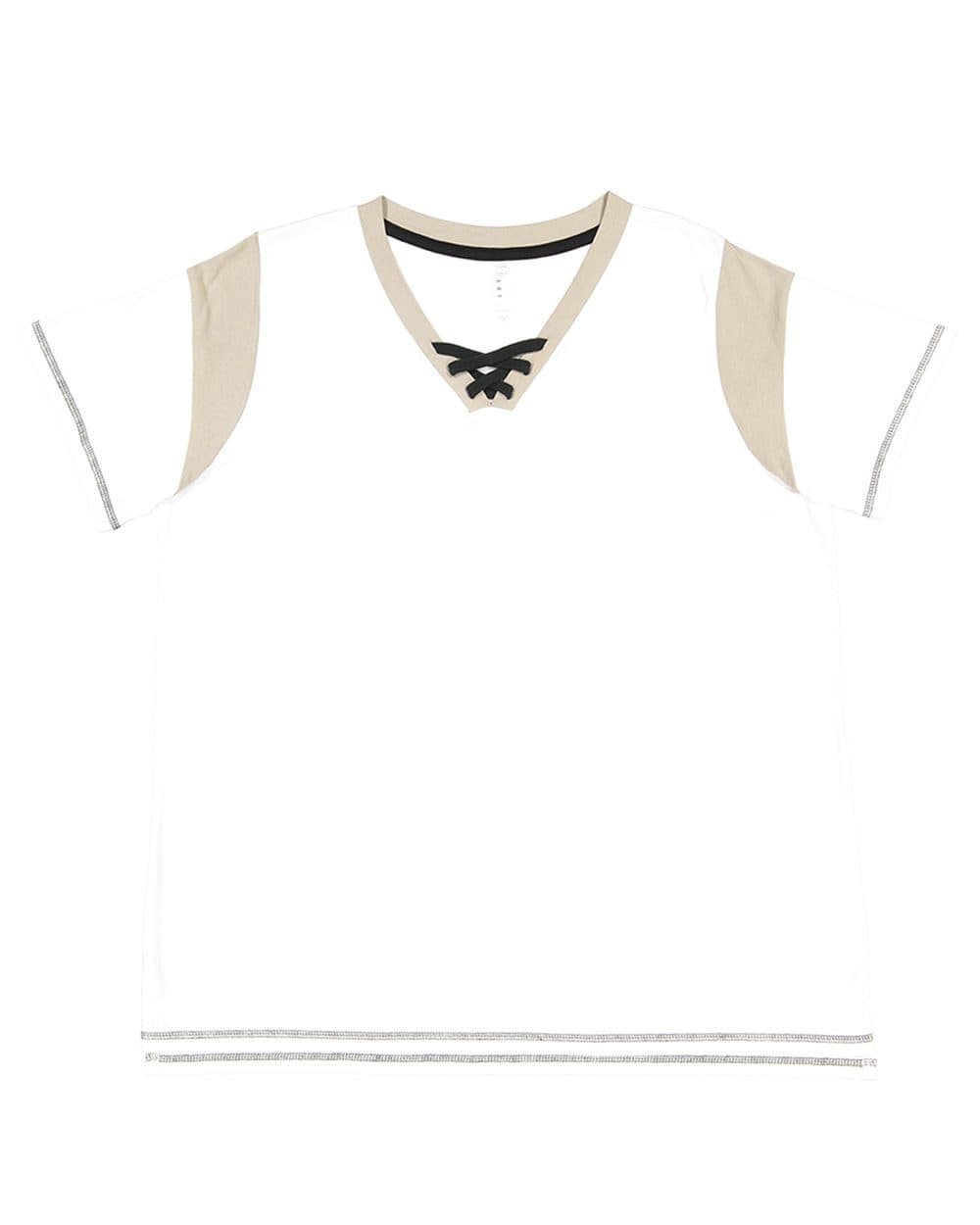 LAT Women's Curvy Lace Up Fine Jersey Tee - Image 1