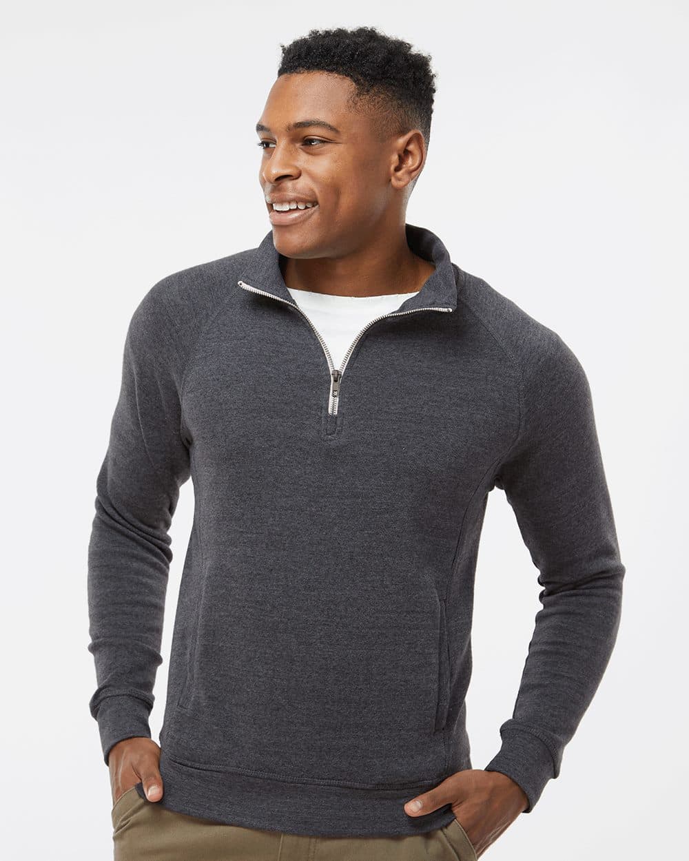 J. America Men's Triblend Quarter-Zip Sweatshirt - Image 1